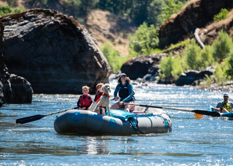 rafting the the rogue river on a sotar raft in southern oregon